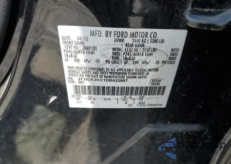 2013 Ford Edge Limited z USA, uszkodzony, nr VIN 2FMDK3KC1DBA22867